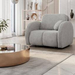 Armchair Convertible To Single Bed With Storage Viva Comfy I Light Grey - thumbnail 1