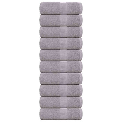 Berkfield Wash Towels 10 Pcs Frogn Grey 30X30 Cm 100% Cotton - image 1