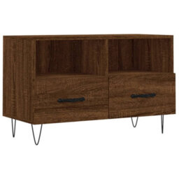 Berkfield Sturdy Tv Cabinet Brown Oak 80X36X50 Cm Engineered Wood - thumbnail 1