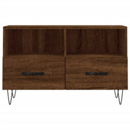 Berkfield Sturdy Tv Cabinet Brown Oak 80X36X50 Cm Engineered Wood - thumbnail 5