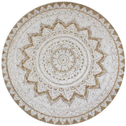 Berkfield Durable Area Rug Braided Jute Printed 150 Cm Round - thumbnail 2