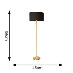 Valuelights Maggie Gold Metal Candlestick Floor Lamp With Black Fabric Lamp Shade - thumbnail 5
