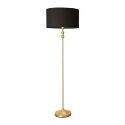 Valuelights Maggie Gold Metal Candlestick Floor Lamp With Black Fabric Lamp Shade - thumbnail 2