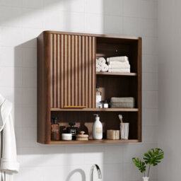 Thehotsale Wall-Mounted Bathroom Cabinet Wooden Cabinet With Adjustable Shelf - thumbnail 2
