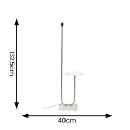 Valuelights Tavel Brushed Chrome Floor Lamp With Integrated Table - thumbnail 6