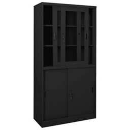 Berkfield Durable Office Cabinet With Sliding Door Anthracite 90X40X180 Cm Steel - thumbnail 5
