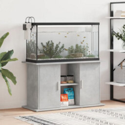 Walplus Concrete Grey Aquarium Stand 101X41X58 Cm Engineered Wood - Fish Tank Cabinet & Storage - thumbnail 1