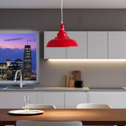 Ledsone Modern Vintage Industrial Chandelier Pendant Light Red E27 Bulb Base Dining Room Bar Restaurant - thumbnail 6