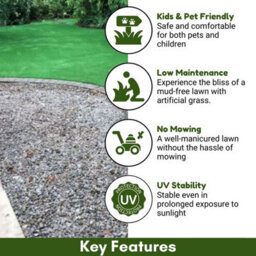 "Landscape 40mm Outdoor Artificial Grass, Pet-Friendly Outdoor Artificial Grass, Non-Slip Fake Grass-8M(26'3"") X 4M(13'1"")-32M²" - thumbnail 2