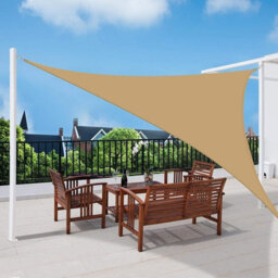 Beige 5X5X5M Triangular Shade Sail Waterproof - thumbnail 2