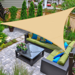 Beige 5X5X5M Triangular Shade Sail Waterproof - thumbnail 5