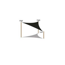 Beige 5X5X5M Triangular Shade Sail Waterproof - thumbnail 4