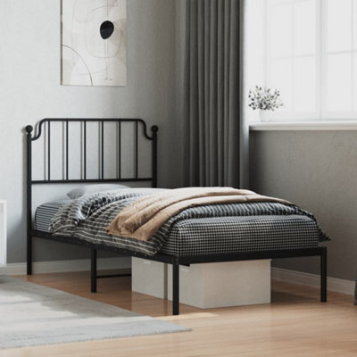 Walplus Metal Bed Frame Without Mattress With Headboard Black 90X200Cm - image 1