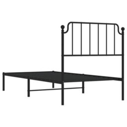 Walplus Metal Bed Frame Without Mattress With Headboard Black 90X200Cm - thumbnail 7