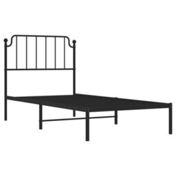 Walplus Metal Bed Frame Without Mattress With Headboard Black 90X200Cm - thumbnail 4