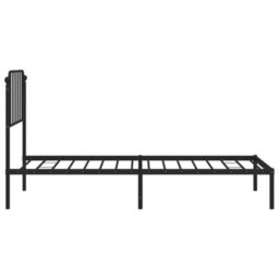 Walplus Metal Bed Frame Without Mattress With Headboard Black 90X200Cm - thumbnail 6
