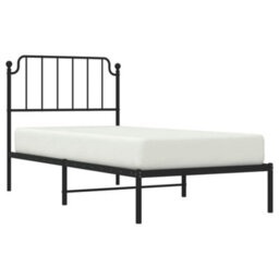 Walplus Metal Bed Frame Without Mattress With Headboard Black 90X200Cm - thumbnail 3