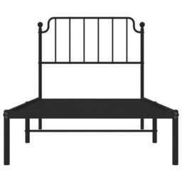 Walplus Metal Bed Frame Without Mattress With Headboard Black 90X200Cm - thumbnail 5