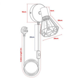 Modern Gu10 Plug In Wall Light 350 Rotatable Sconce With Switch 90 Tilt White Cage For Bedroom Living Room Kitchen - thumbnail 7