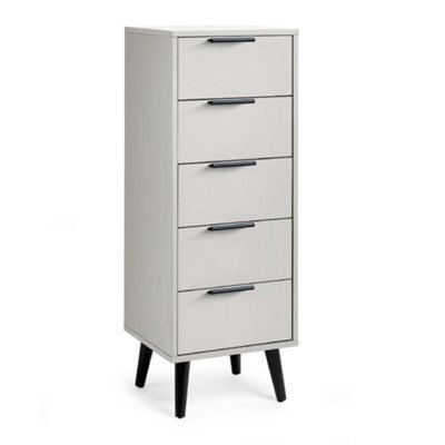 Oakham Premium Arden 5 Drawer Narrow Chest - Silk Grey - image 1