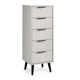 Oakham Premium Arden 5 Drawer Narrow Chest - Silk Grey