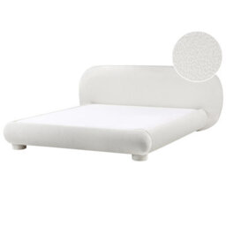 Beliani Bed Boucle Bayel 180 X 200 Cm (Eu Super King) Off-White - thumbnail 1