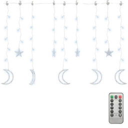 Berkfield Decorative Star And Moon Fairy Lights Remote Control 345 Led Cold White - thumbnail 1