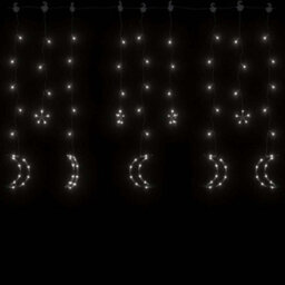 Berkfield Decorative Star And Moon Fairy Lights Remote Control 345 Led Cold White - thumbnail 3