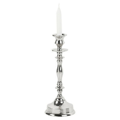 Urbn-Living Set Of 1 - Silver Metal Candlestick Holder - 21.5X36.5Cm - image 1