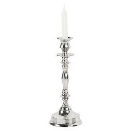 Urbn-Living Set Of 1 - Silver Metal Candlestick Holder - 21.5X36.5Cm