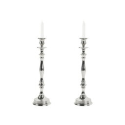 Urbn-Living Set Of 1 - Silver Metal Candlestick Holder - 21.5X36.5Cm - thumbnail 5