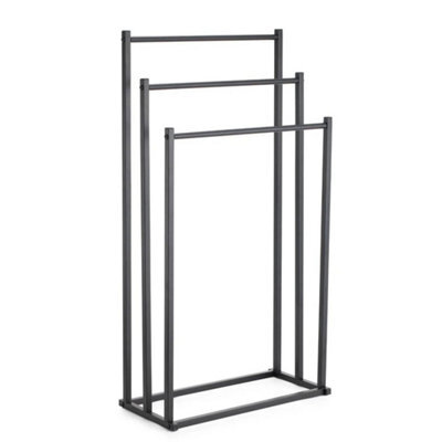 Black 3 Tier Freestanding Towel Rack Bathroom Stand Holder Floor - image 1