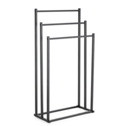 Black 3 Tier Freestanding Towel Rack Bathroom Stand Holder Floor - thumbnail 1