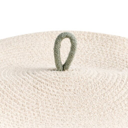 Beliani Basket Silopi Cotton Light Beige/ Green - thumbnail 6
