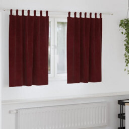 Berkfield Blackout Curtains With Hanging Loops 2 Pcs Wine Red Velvet