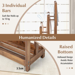 Gainoom Freestanding Wood Towel Rack 3-Tier Towel Drying Stand With Bottom Storage Shelf - thumbnail 7
