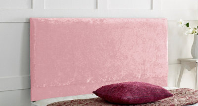 "Adore Designs Victoria Plain Crushed Velvet 5Ft Kingsize 24"" Headboard -  Pink"