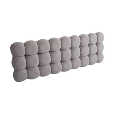 Thehotsale Sherpa Supportive High Quality Fluffy Headboard Bolster Pillow Bed Backrest Cushion Light Grey 180Cm W X 10Cm D X 60Cm H - image 1