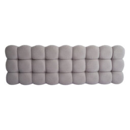 Thehotsale Sherpa Supportive High Quality Fluffy Headboard Bolster Pillow Bed Backrest Cushion Light Grey 180Cm W X 10Cm D X 60Cm H - thumbnail 3
