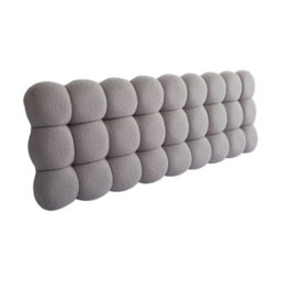 Thehotsale Sherpa Supportive High Quality Fluffy Headboard Bolster Pillow Bed Backrest Cushion Light Grey 180Cm W X 10Cm D X 60Cm H - thumbnail 4