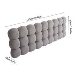 Thehotsale Sherpa Supportive High Quality Fluffy Headboard Bolster Pillow Bed Backrest Cushion Light Grey 180Cm W X 10Cm D X 60Cm H - thumbnail 9