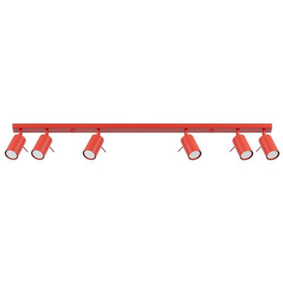 Sollux Lighting Ring Steel Red 6 Lights Modern Ceiling Lamps - image 1