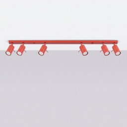 Sollux Lighting Ring Steel Red 6 Lights Modern Ceiling Lamps - thumbnail 2