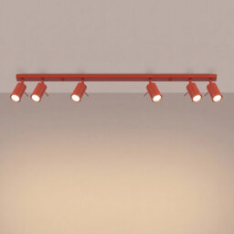Sollux Lighting Ring Steel Red 6 Lights Modern Ceiling Lamps - thumbnail 3