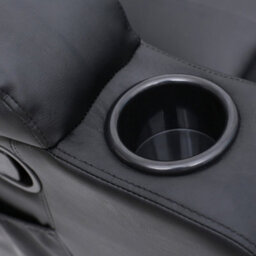 More4Homes Caesar Bonded Leather Manual Recliner Armchair With Rocking Swivel Heat And Massage (Black) - thumbnail 4