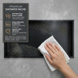 ARKO BATHROOM Arko Stainless Steel Shower Niche Wall Insert, Bathroom Shower Storage Shelf, Black - thumbnail 3