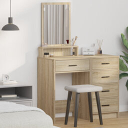 Walplus Dressing Table With Drawers - Sonoma Oak, 50X41X140 Cm - thumbnail 1
