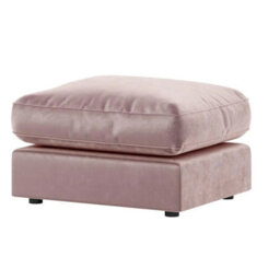 Furnishings For Less UK Brooklyn Plush Velvet Fibre Filled Pink Footstool Sofa Accessory