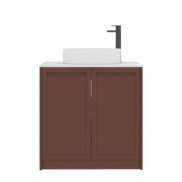 Royal Bathrooms Royal Bathroom Elmore 800mm Terracotta Clay Freestanding Countertop Bathroom Vanity Unit 2 Door With Lyon Basin - thumbnail 7