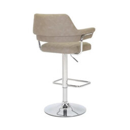 Xample Cortez Mink Faux Leather Bar Stools 2 Pack Gas Lift Adjustable Height 360 Swivel Chrome Base Kitchen Bar Seating - thumbnail 8